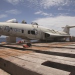 The Tyndall Dive Club and Aircraft Maintenance Instructors prepare the first F-101 Voodoo Jet for deployment as an artificial reef. Volunteers from Tyndall provided over 600 hours preparing two jets for deployment. PHOTO BY KATIE DESANTIS